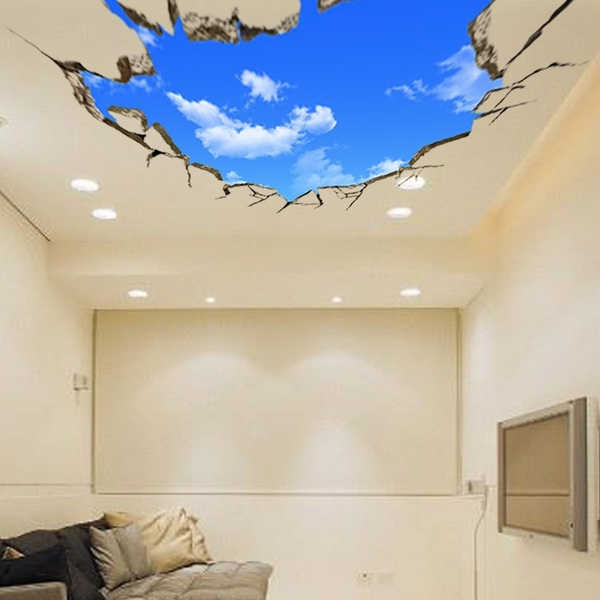 3D large hotel lobby ceiling mural wallpaper bedroom living room ceiling painting roofs white clouds in blue sky wall paper | Wish 3D large hotel lobby ceiling mural wallpaper bedroom living room ceiling painting roofs white clouds in blue sky wall paper | Wish
