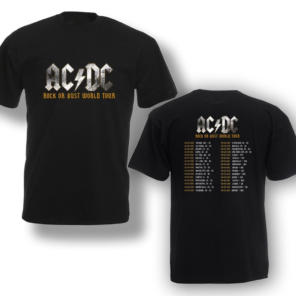 Men s Acdc T Shirt Ac dc Rock or Bust World Tour 2018 Men T shirt