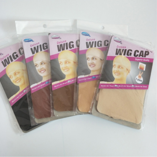 Stretchable Wig Hair Pack Caps 2 Elastic Hair Wig Net Wig Mesh Hair Cap wig  Hair Extensions & Accessories Beige