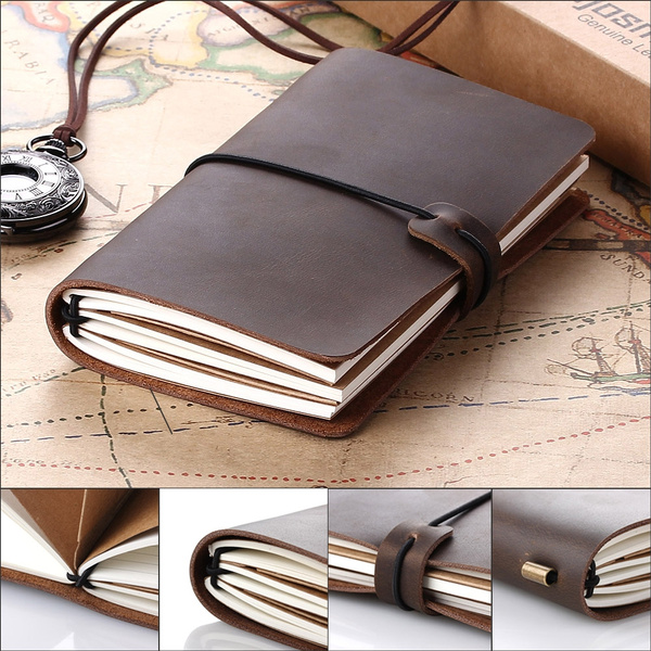  Leather Journal, Leather Notebook, Travel Journal for