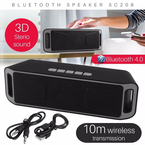 Wireless Portable Bluetooth Speaker Stereo Subwoofer USB Speakers TF FM ...