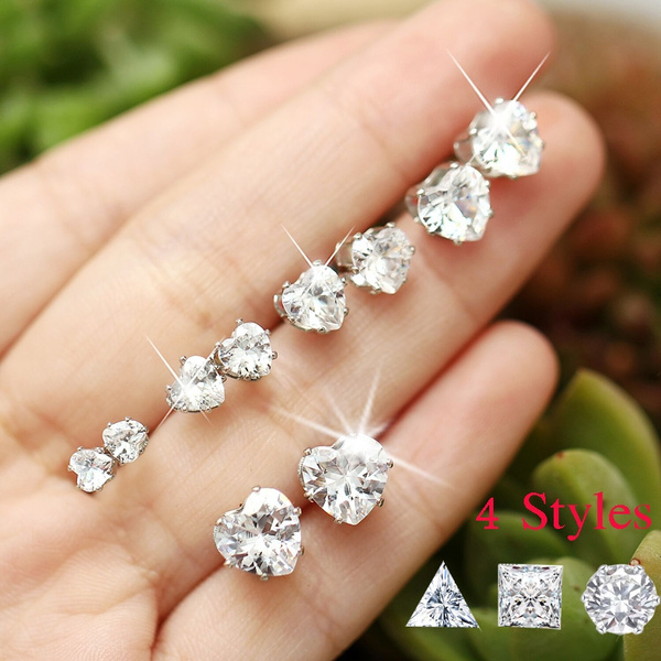 Diamond stud earrings for deals sensitive ears