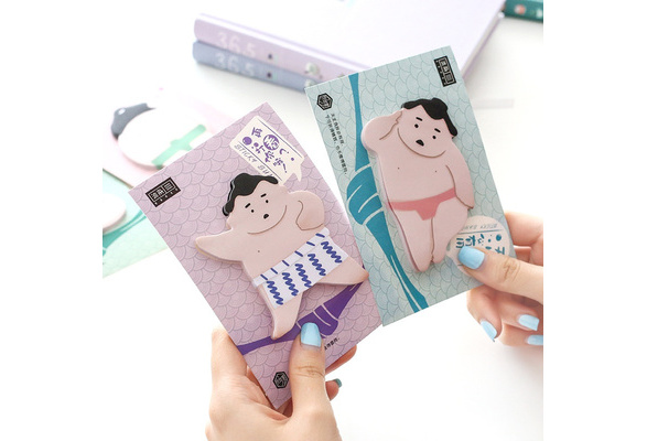 6 pcs/lot Novelty Japanese Sumo Sticky Notes Kawaii Post Memo Pad Self-adhesive Sticker Gift Stationery Office School Supplies 