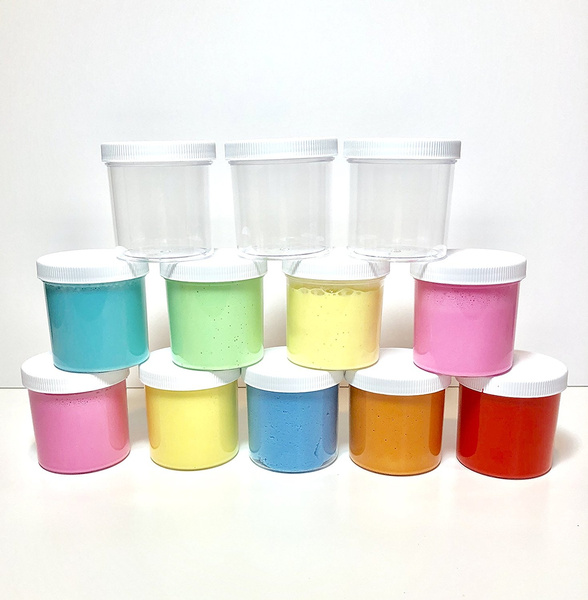 slime storage jars 6 oz (in 6, 18, and 30 packs) - clear all