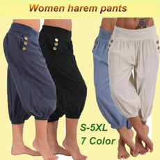 capripant, harem, Plus Size, Casual pants
