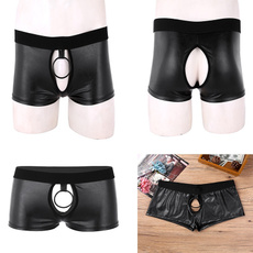 Underwear, Shorts, Hollow-out, leather