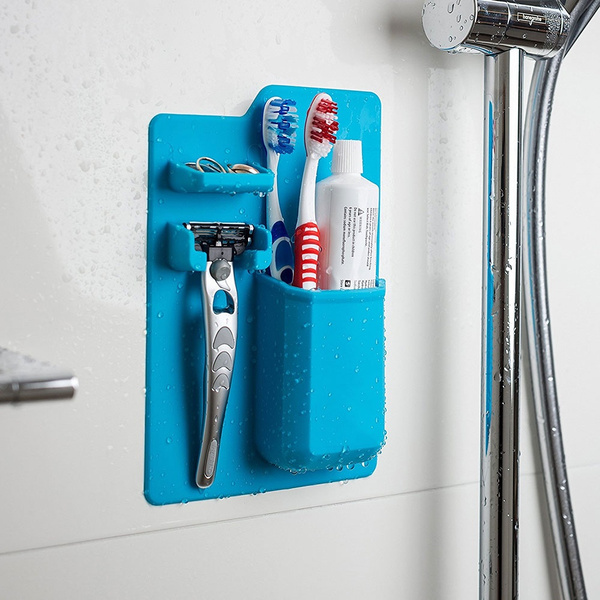Silicone Toothbrush Toothpaste Holder Rack Cup Storage Shaver Bathroom  Organizer Mirror Shower Bathroom Supplies Tools