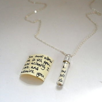 Secret Message In A Bottle Pendant necklace silver tone you must allow ...