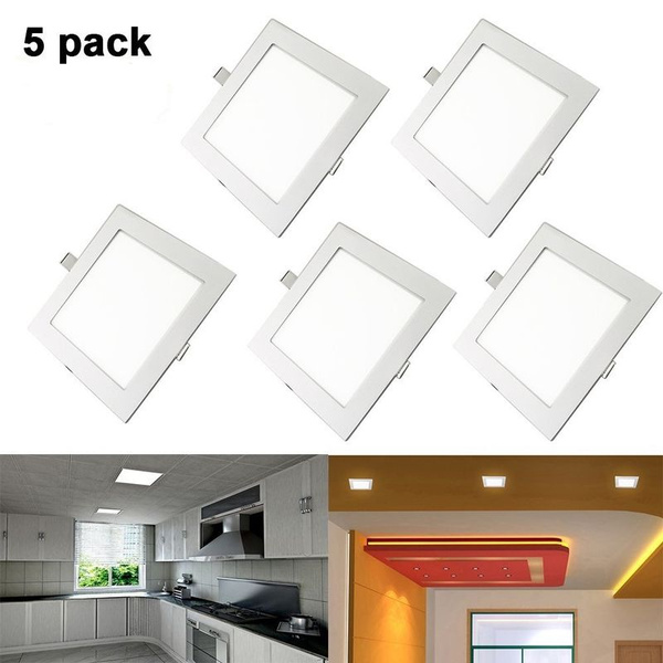 5 Pack Led Panel Light Lamp Ultrathin, Large Square Recessed Ceiling Lights