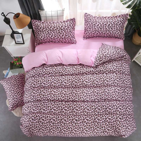 pink leopard print duvet cover