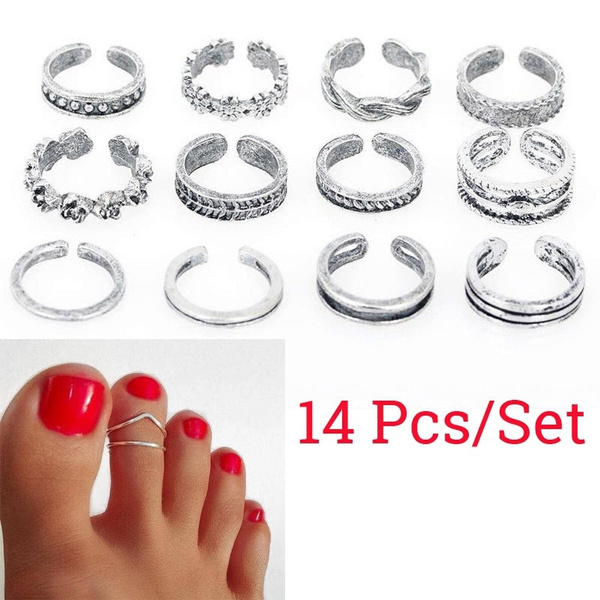Buy silver toe rings adjustable toe rings pair indian bichiya real silver  feet