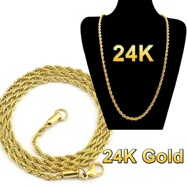 4mm Fashion 24K Real Yellow Gold Filled 