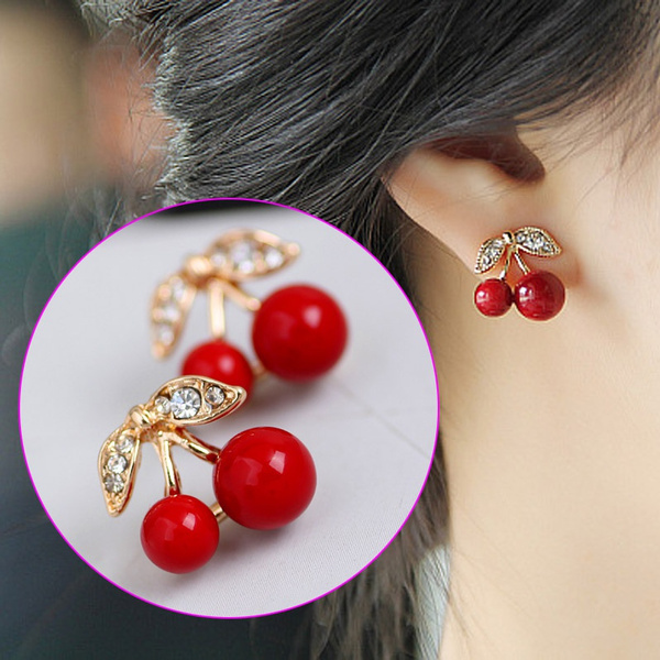 Claire's Sterling Silver Embellished Mushroom Stud Earrings - Red |  Hamilton Place