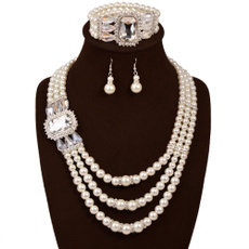 chokercollarnecklace, Pearl Bracelet, Pearl Earrings, Creative Jewelry Sets