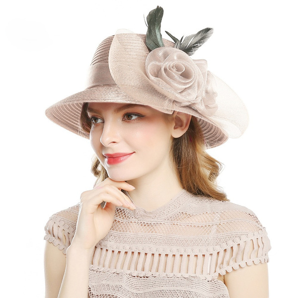 Yarn Church Hats For Women Big Bow 