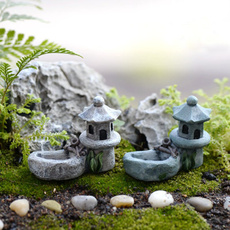 1pcs Resin Mini Pool Tower Miniature Landscape Ornament Garden Bonsai DollHouse Decoration