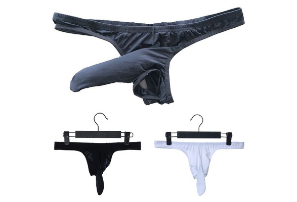 Sexy Men's Long Bulge Pouch Underwear G-string Silky Breathable Elephant  Trunk Gay T-back Thong