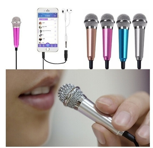 4 Pack Mini Microphone Mini Microphone for Smartphones Portable Vocal Microphone Mini Karaoke Microphone for Mobile Phone Laptop Notebook 