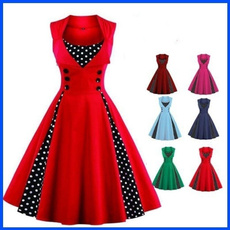 Swing dress, bigsizedre, eleganttunicvestido, Vintage