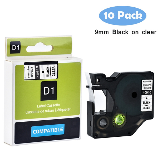 10PCS Compatible Dymo Label Tape 9mm Black On Clear 40910 Label Printer Ribbon For Dymo D1 Label Maker S0720670 | Wish