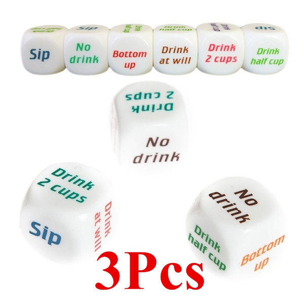 3Pcs New Funny Drinking Sip Dice Roll Decider Die Game Party Bar Club ...