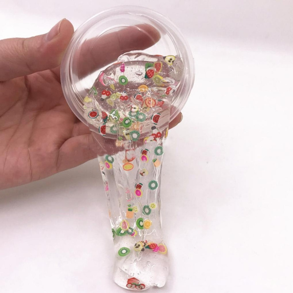 Fashionable Transparent Sliced Fruit Salad Slime Magic Mud Putty Stress Fashionable transparent sliced fruit salad slime magic mud putty stress
