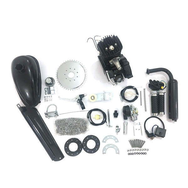 Bike Motor 2-Stroke 80cc Petrol Gas Motorized Bicycle Engine Kit DIY Silver  Black