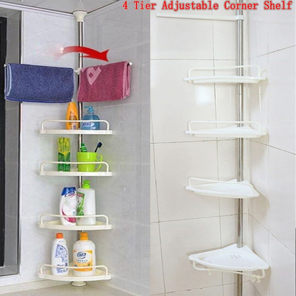 4 Tier Practical Telescopic Corner Shower Bathroom Shelf Organizer | Wish