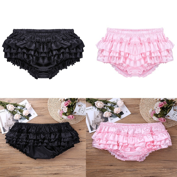 Sissy Satin Lace Frilly Panties Knickers Lingerie Plus Sizes