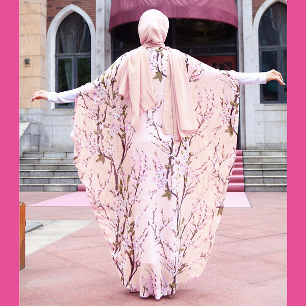 Arabie Abaya japonais Neda/Mousseline de Soie NEUF Farasha Robe Femmes Open Front Abaya 