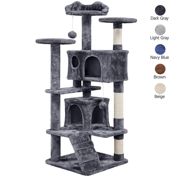 36" Cat Tree Bed Furniture Scratching Tower Post Condo Kitten Pet House Beige 