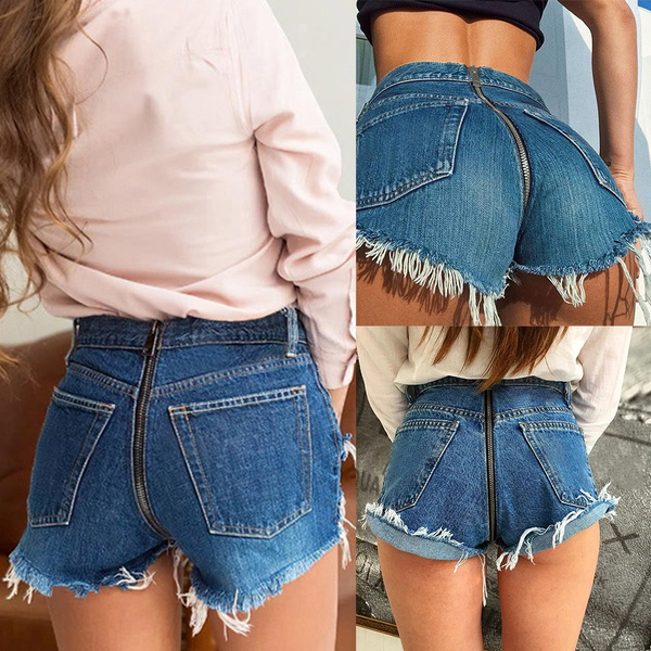 high waisted shorts back