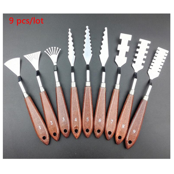 9 Pcs/ lot Spatula Paint Steel Professional Oil Painting Palette Knife ...