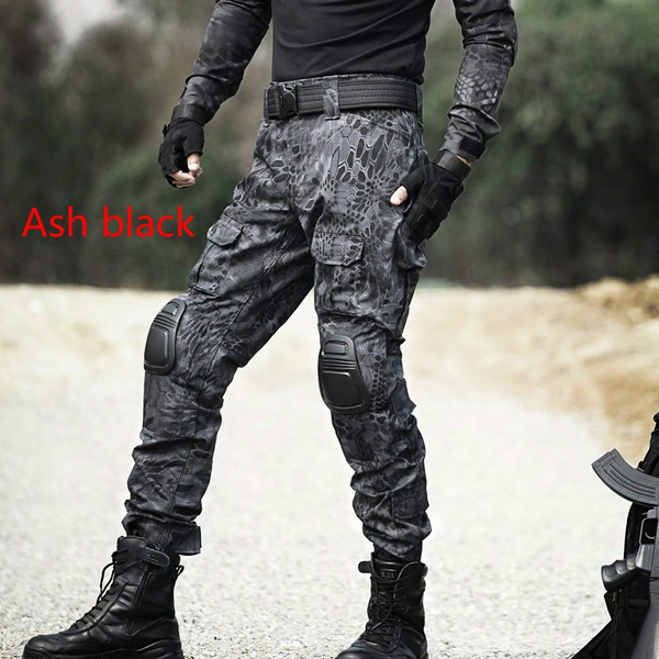 Fashion Camouflage Army Pants Loose Fit Black Color Casual Big Pocket Cargo  Pants Men Jogger Jeans Punk Streetwear Hip Hop Pants | Wish