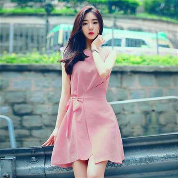 2018 Summer New Korean Sweet Lace Solid Loose Round Collar Irregular ...
