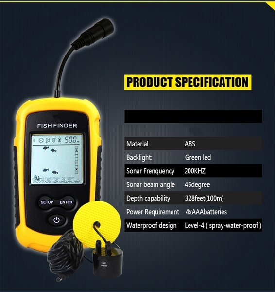  Portable Sonar Alarm Fish Finder with Sonar Transducer