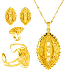 necklacebraceletearringsringsset, Jewelry, gold, Earring