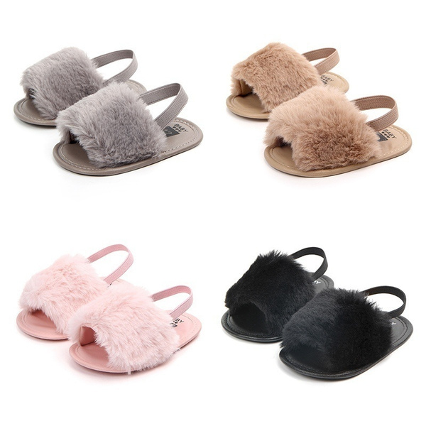 baby girl fur sandals