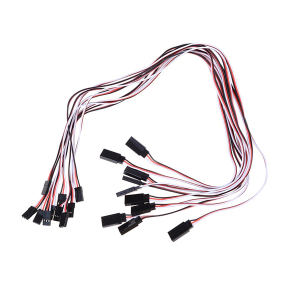 10Pcs 500mm Lead Extension Servo Wire Cable For RC Futaba JR Male to Female 50cm
