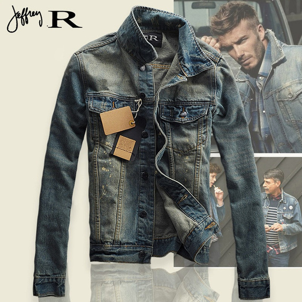 Slim fit jean online jacket mens