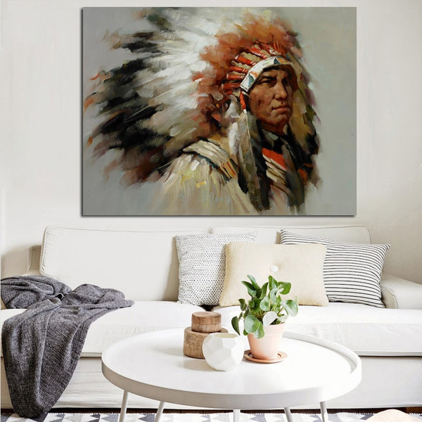 indian feather headdress painting