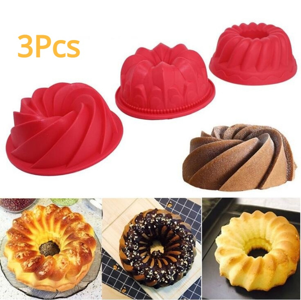 Spiral Silicon Cake Molds Cakes  Silicon Baking Moulds Spiral