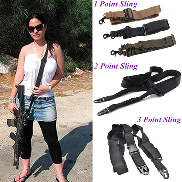 Adjustable Tactical Point Sling For Bungee Rifle Sling System Strap Hook 