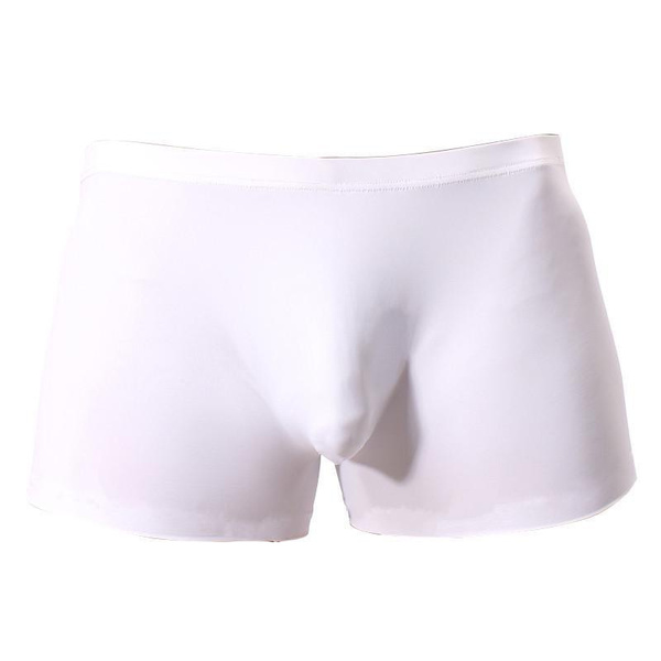 Men Ice Silk Sexy Seamless Boxer Briefs Pouch Underwear Shorts Trunks  Underpants 