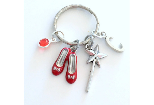 Wizard Of Oz Rhinestone Ruby Red Slippers Purse Charm/ Key Chain/ Zipper Pull