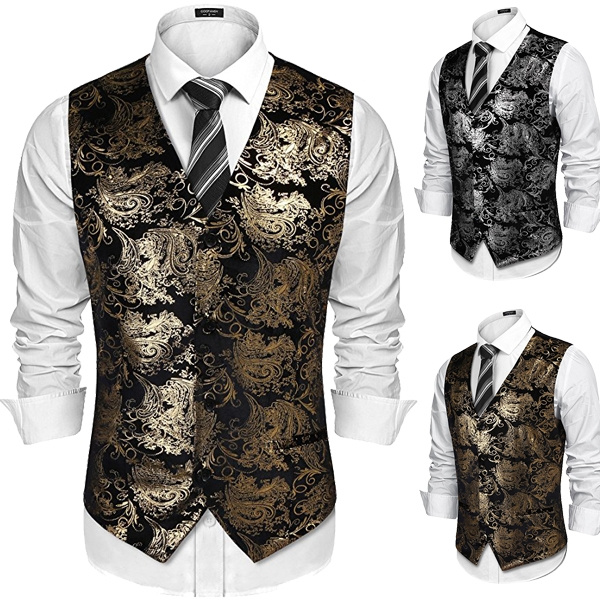 suit vest gold