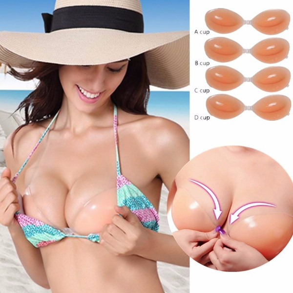 Cup A B C D Women Lady Underwear Self-Adhesive Underwear Gel Strapless  Self-Adhesive Push Up Bra Silicone Bra Nipple Cover