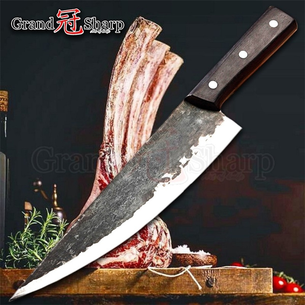 9 Inch Handmade Chinese Chef Knife Clad Forged Steel Boning Slicing Butcher  Kitchen Knives Made in China Kitchen Tools Grandsharp