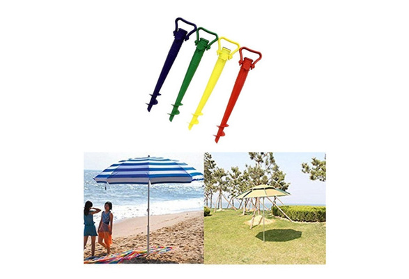 Screw In Parasol Holder Adjustable Umbrella Ground Spike Base Garden Beach Stand 