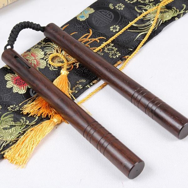 Chinese Kung Fu Rosewood Nunchaku Martial Arts Wing Chun Safe Nunchakus